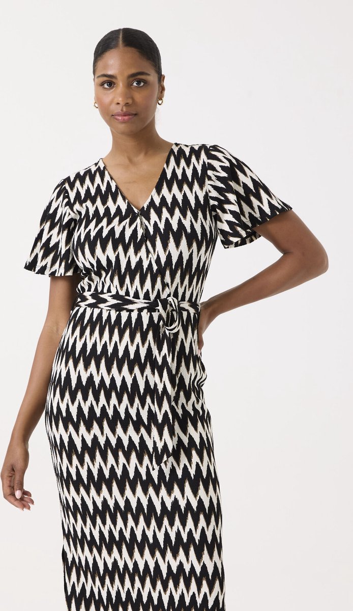 GARCIA Dames All over print Jurk Zwart Korte mouw