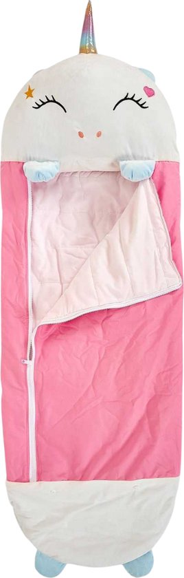 HIXA Gigoteuse Enfants - Rose - Licorne - avec Oreiller - Sacs de couchage - 70x80cm