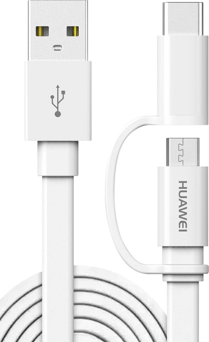 Huawei datakabel mirco USB & USB-C - wit