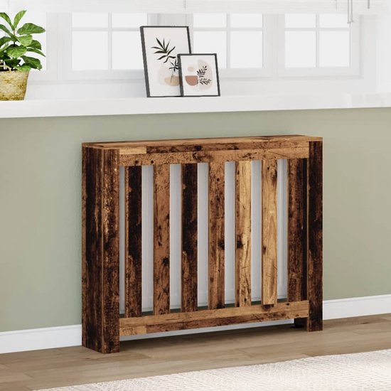 vidaXL Radiatorombouw 149x20x82 cm bewerkt hout artisanaal eikenkleur, radiator ombouw, radiator bekleding, ombouw radiator, verwarming ombouw