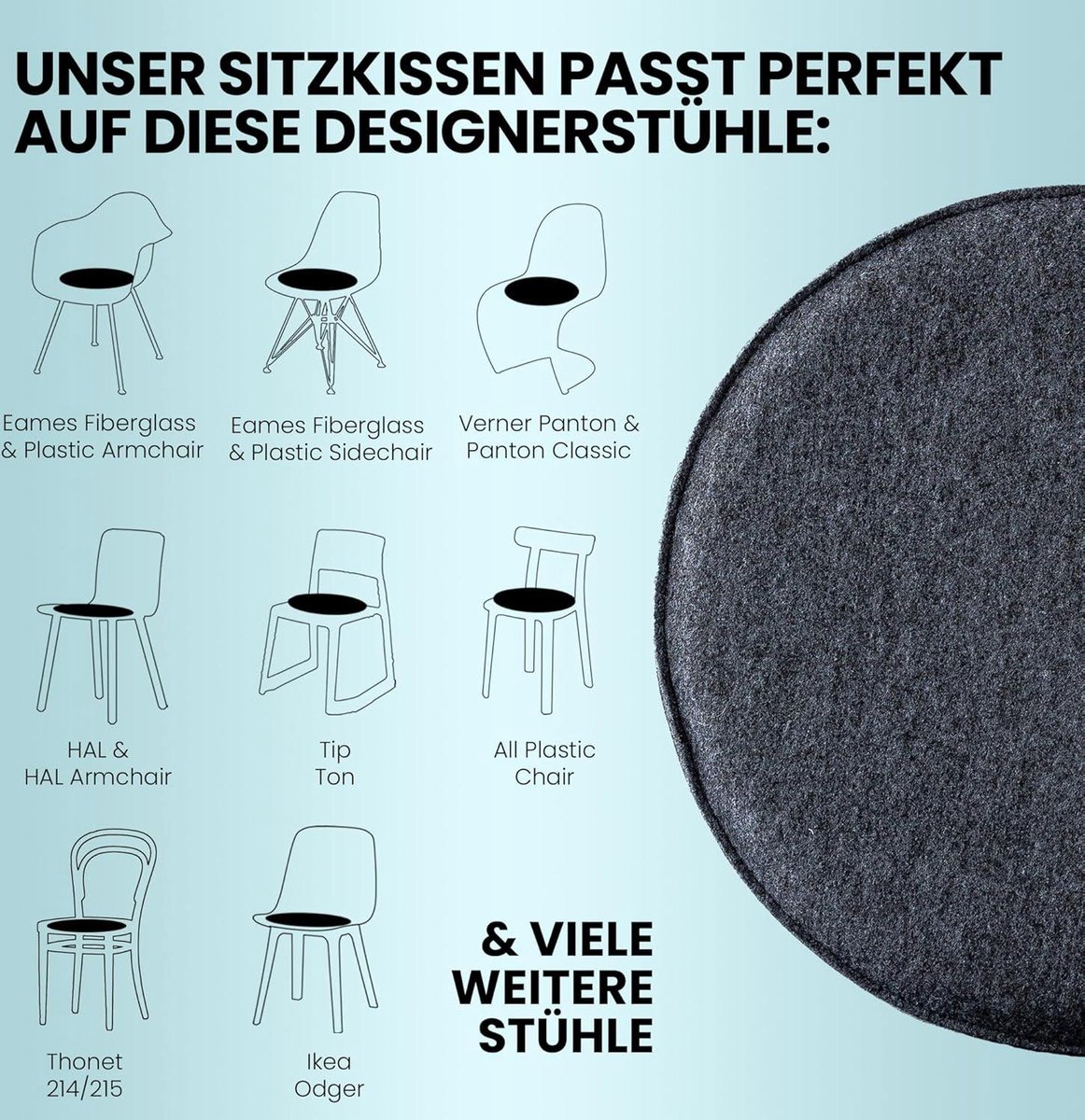 Zitkussen van schapenwol donkergrijs - Schapenwolproducten