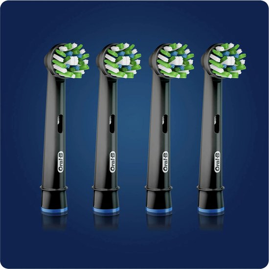 Oral-B Cross Action Pro - Opzetborstels - CleanMaximiser Technologie - Zwart - 4 Stuks