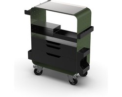 Impala Mobile Workstation Army Green | Verrijdbare Werktafel Voor Tattoo PMU En Beauty | Mobiele Trolley Met Opbergruimte Voor Tools Supplies En Apparatuur | Geschikt Voor Salon Behandelruimte Shop En Creatieve Studio | Dagelijks Gebruik