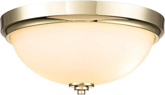 Feiss LED Badkamerarmatuur Malibu | 2X E27 Max 60W | IP44 | Dimbaar | Polished Brass