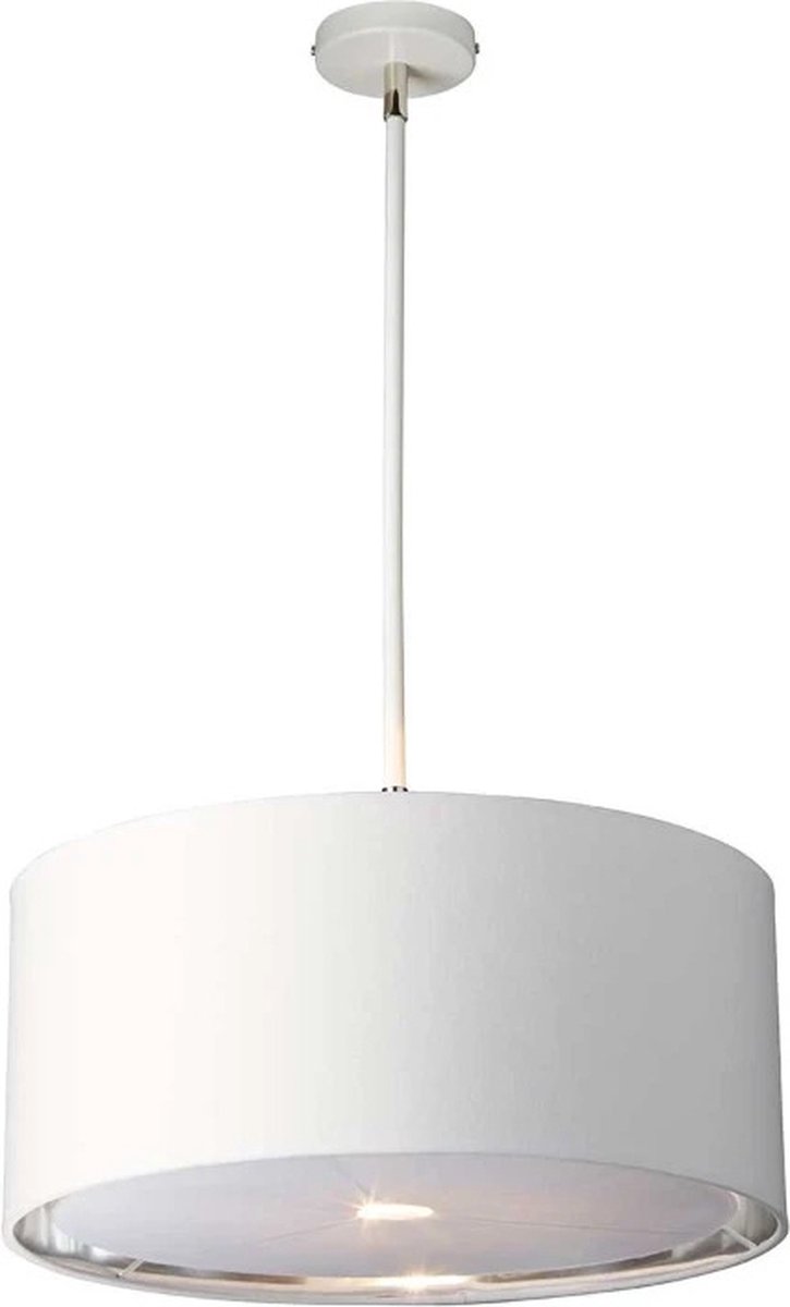 Moderne Hanglamp - Steady Lighting - Metaal - Modern - E27 - L: 45.5cm - Voor Binnen - Woonkamer - Eetkamer - Wit