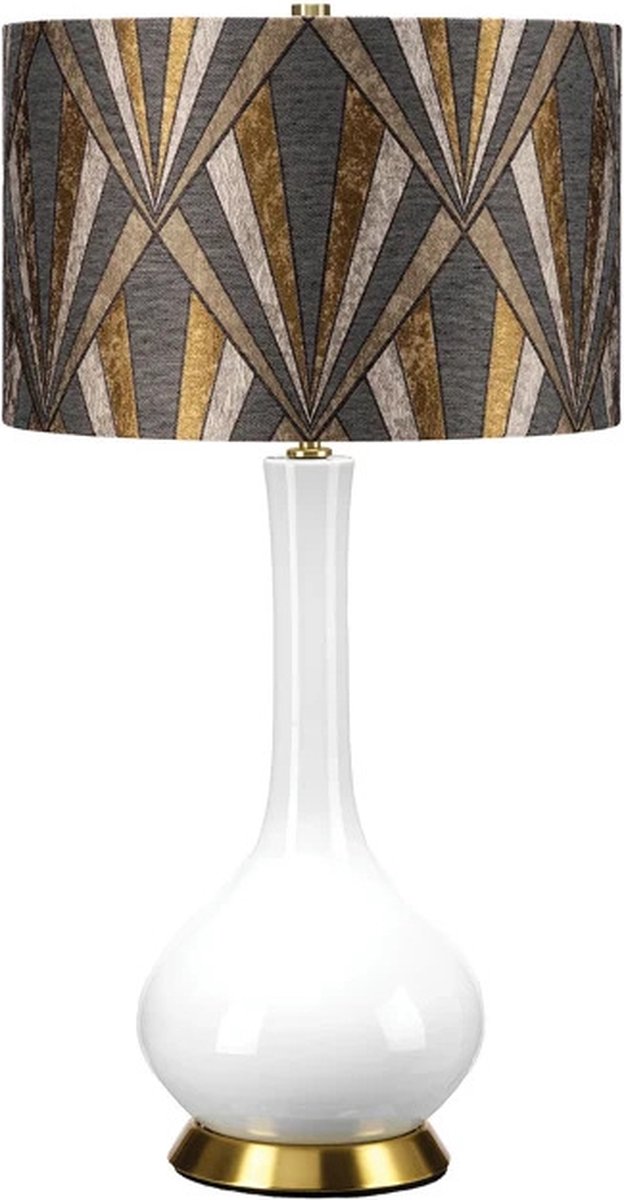 Elstead Lighting LED Tafellamp MILO | 1X E27 Max 60W | Aged Brass, White, Grey, Brass