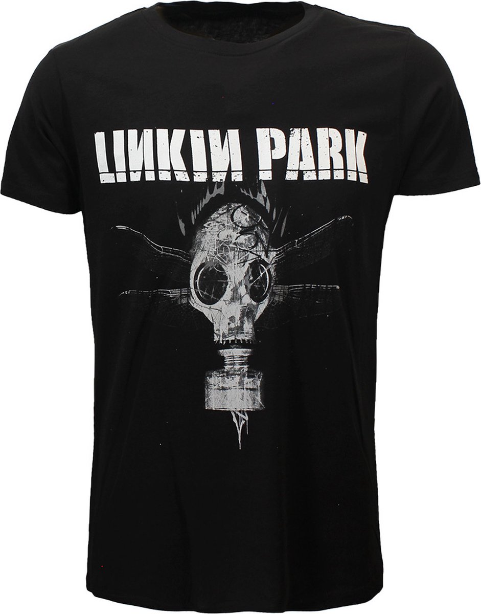 Linkin Park Dragon Fly Gas Mask T-Shirt Zwart - XXL