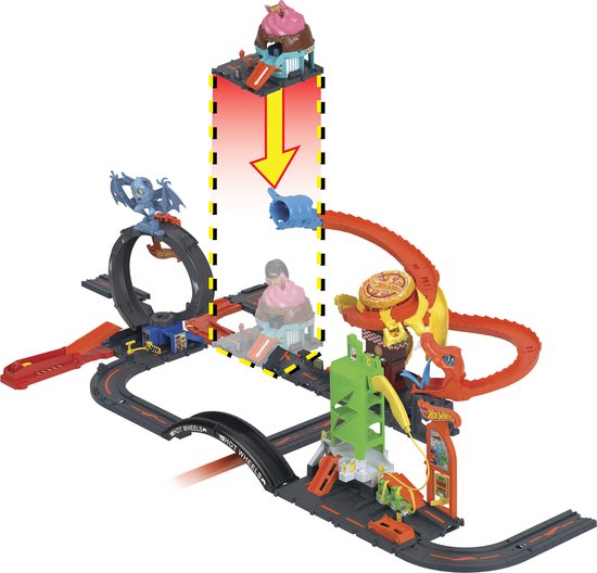 Hot Wheels City Centrum Speelset - Ice Crream Swirl - Hot Wheels Baandeel - Hot Wheels Uitbreiding van Hot Wheels — afbeelding 3
