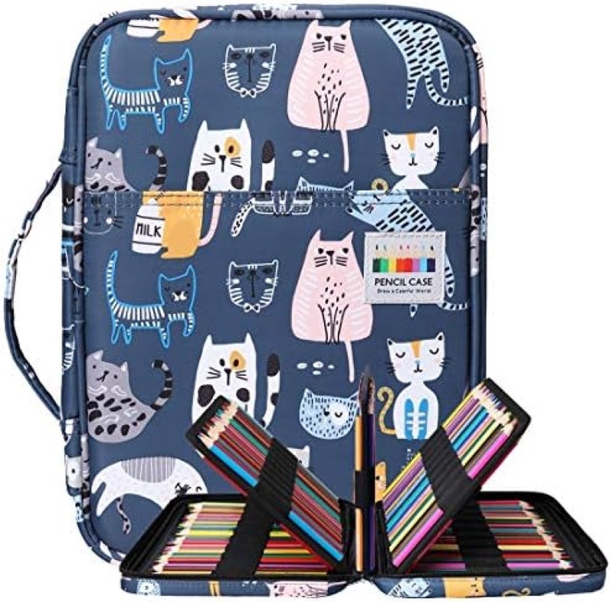 Tekening Potlood Case 220 Slots Pen Organizer Bag Draagbare Schilderij Opslag Stationery Pouch Waterdichte Multilayer Gel Pens Potloden Houder voor Kinderen Volwassenen