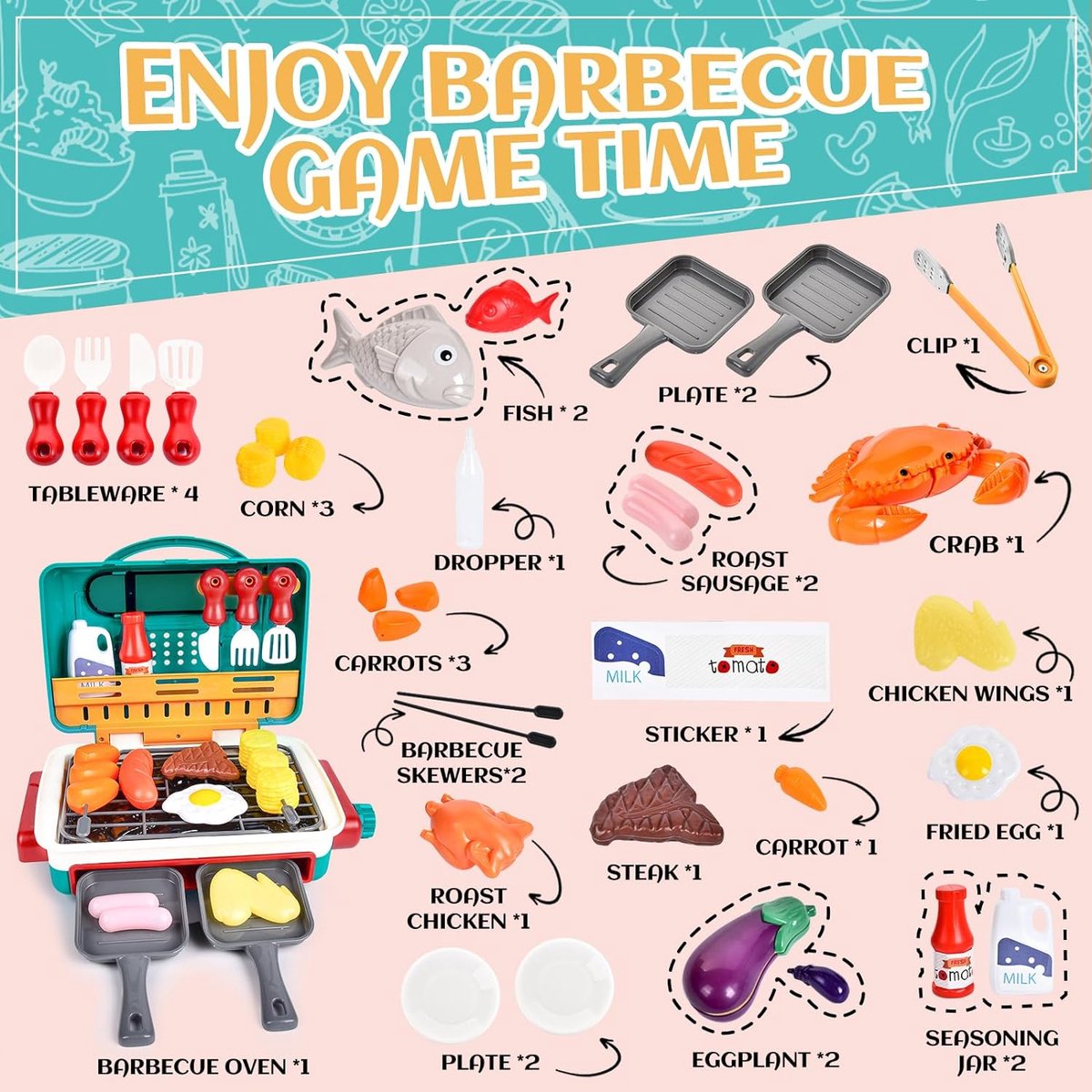Speelgoed bbq - Speelgoed Barbecue - Kinder bbq - Kinder Barbecue - bbq Kinderen