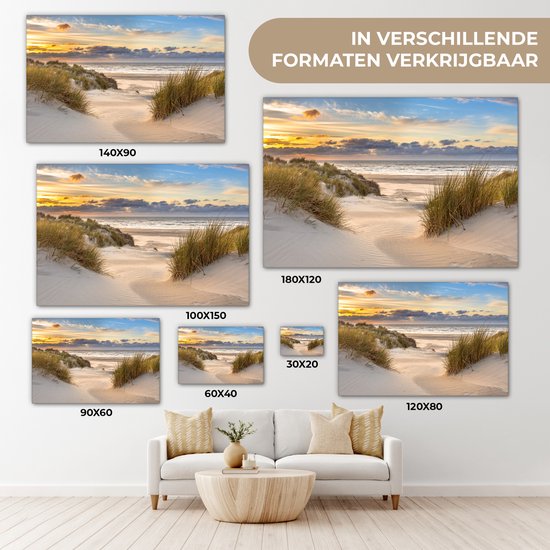 Toile - Plage - Mer - Soleil - Dune - Peintures salon - Chambre - Photo sur toile - Tableaux sur toile naturel120x80 cm