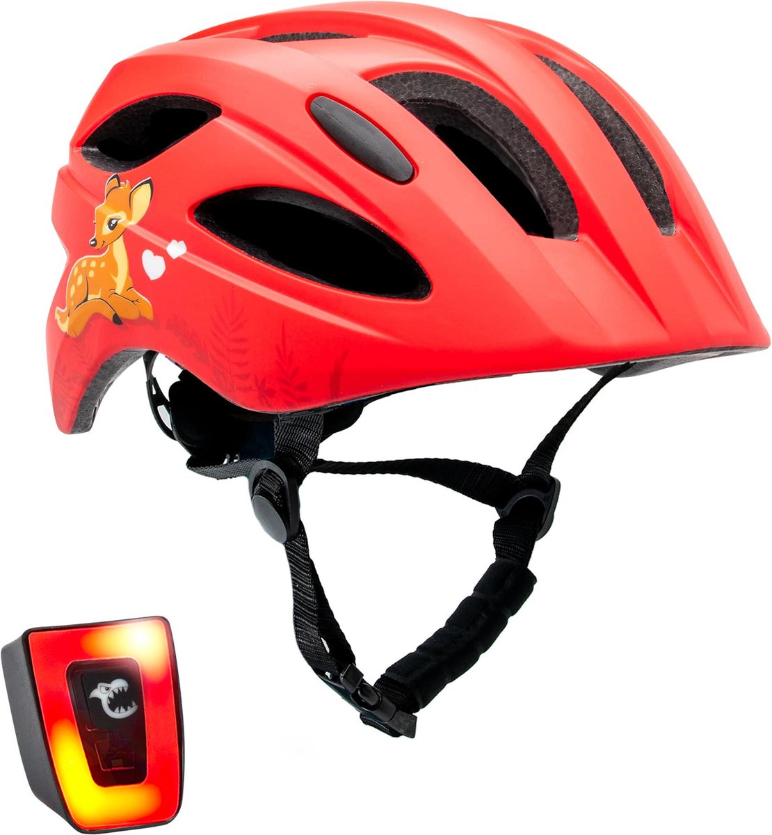 Fietshelm kinderen 6-12 jaar| Schattig Rood| Crazy Safety| EN1078 Certificatie