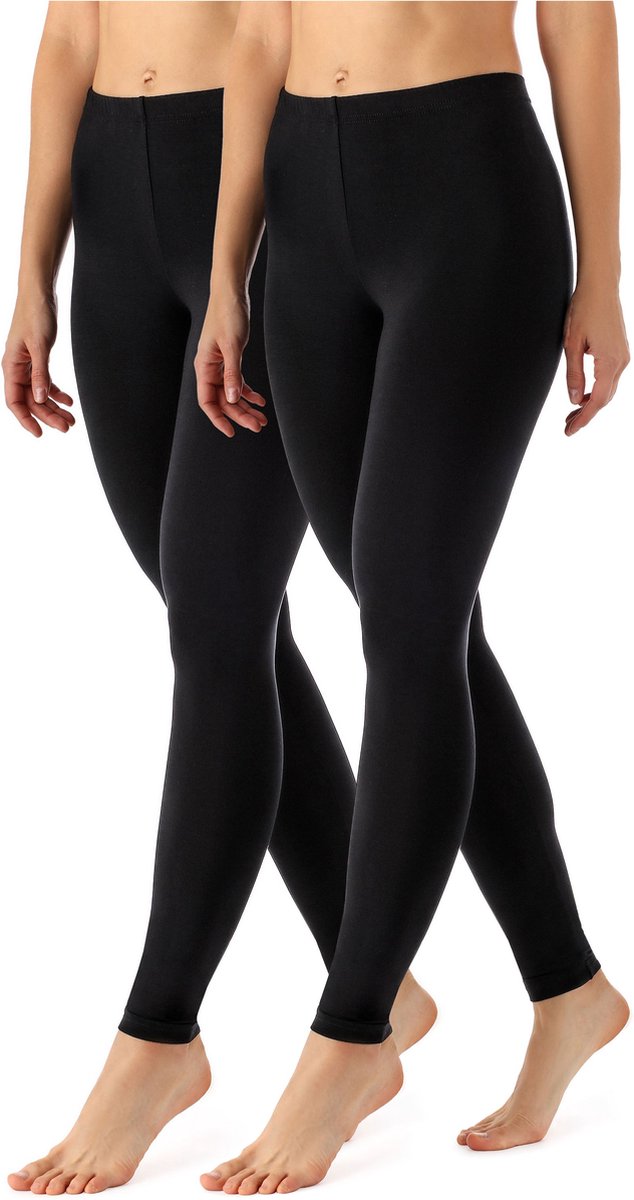 Merry Style MS-MS10-143-LE-2Pack Dames Leggings - Sport - Vrijetijdsbroek 2 Pak - Lang - Viscose - Sporbroek - Yogabroek - Zwart/Zwart - S