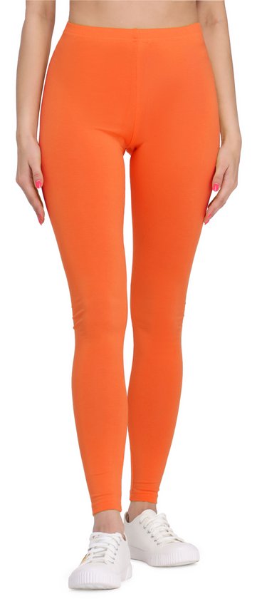 Bellivalini BLV-BLV50-147-LE Dames Leggings - Sport - Vrijetijdsbroek - Lang - Viscose - Sporbroek - Yogabroek - Oranje - 3XL