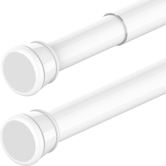 Tringle à rideau sans perçage - tringle télescopique pour salle de bain et fenêtre - 70-120 cm blanche (diamètre 25 mm)