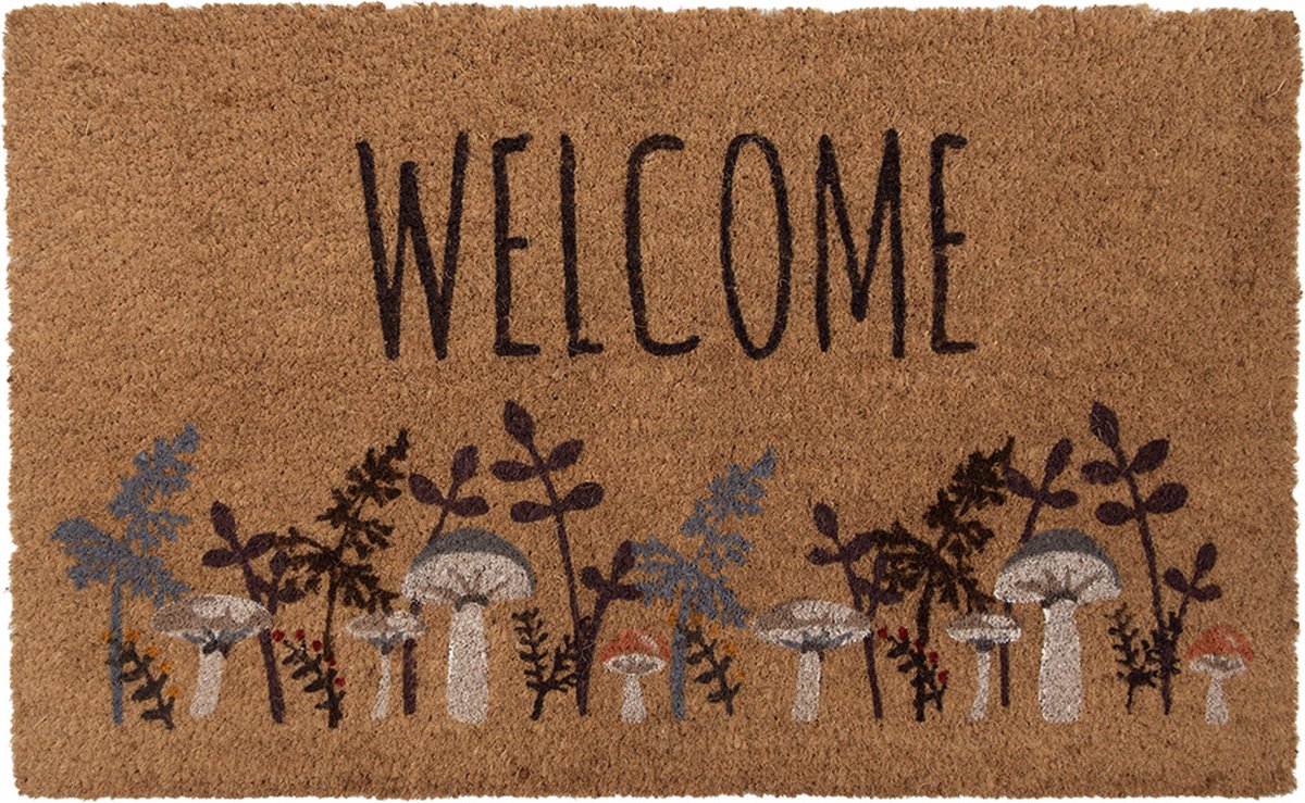 Deurmat Overig 75x45 cm Bruin Kokosvezel Paddenstoelen Herfst decoratie