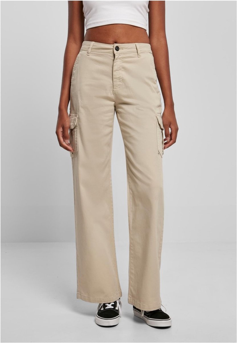 Urban Classics High Waist Straight Cargobroek Taille 26 inch Groen