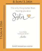 Zwangerschap Aankondiging Kraskaart voor tante