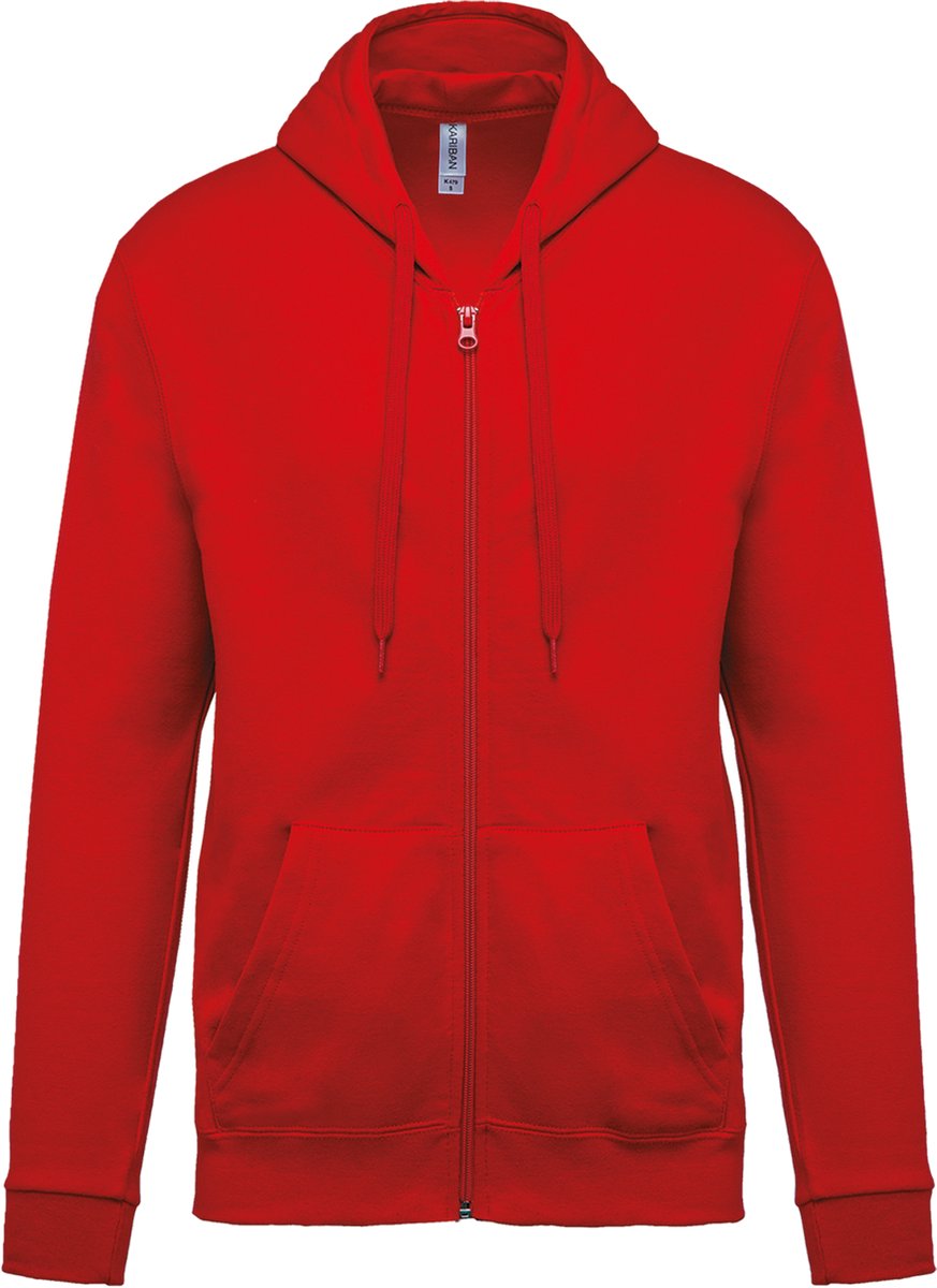 Kariban Sweater met rits en capuchon K479 - Red - 3XL