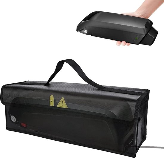 ImnBest Ebike accutas, vuurvast, waterdicht en explosiebestendig, Lipo Safe Bag voor opslag, transport, opladen, oranje, 50 cm