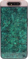 Shop4 - Samsung Galaxy A80 Hoesje - Harde Back Case Mineralen Groen