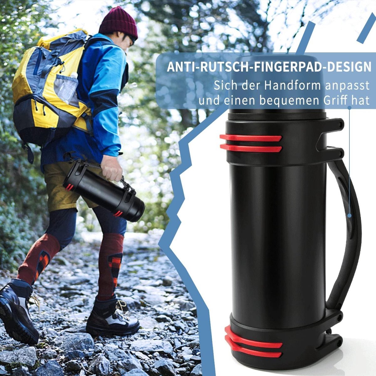 Thermosfles 600 ml voor warme en koude dranken - Geïsoleerde waterfles met cup en