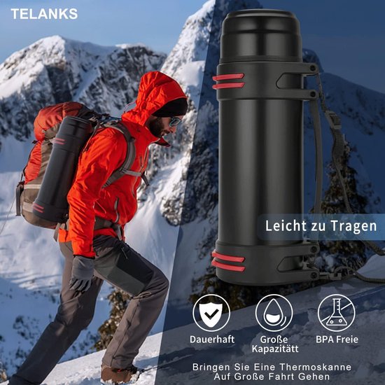 Thermosfles, 3,0 L, geïsoleerde fles, roestvrijstalen drinkfles, geïsoleerde fles met
