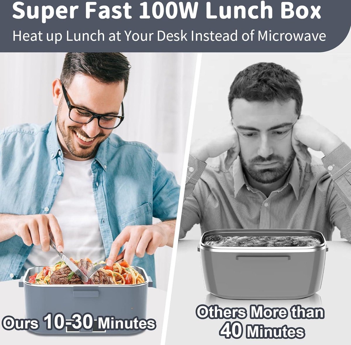 Kimfead Elektryczne Pudełko Na Lunch 100 W, 3,5 L, Ze Stali Nierdzewnej