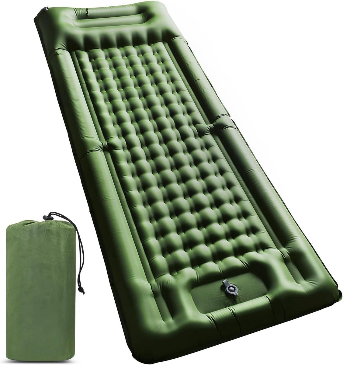 Ultralichte campingmat met kussen en voetpomp - compact en opblaasbaar voor kamperen, backpacken, wandelen en reizen