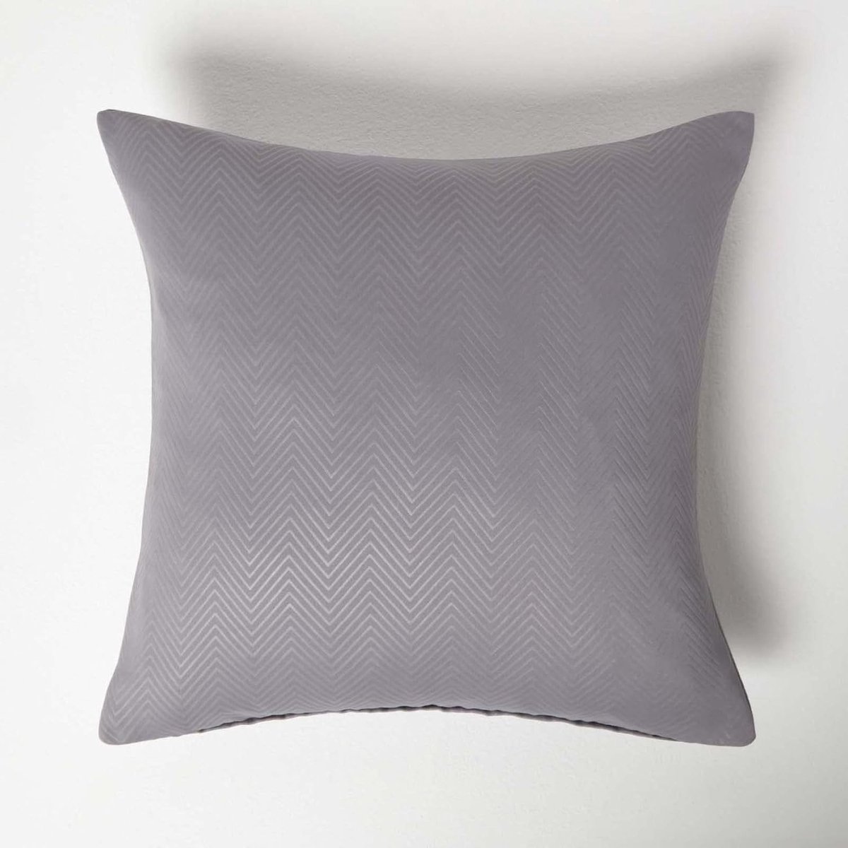 Homescapes Grijze Zig Zag Kussenhoes 45 x 45 cm Grijs