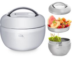 Thermische Container voor Eten Edelstaal APPLE 1 l - Warmhoudcontainer - Thermosfles voor Lunch - Soep Thermos - Voedselcontainer - Lunchpot