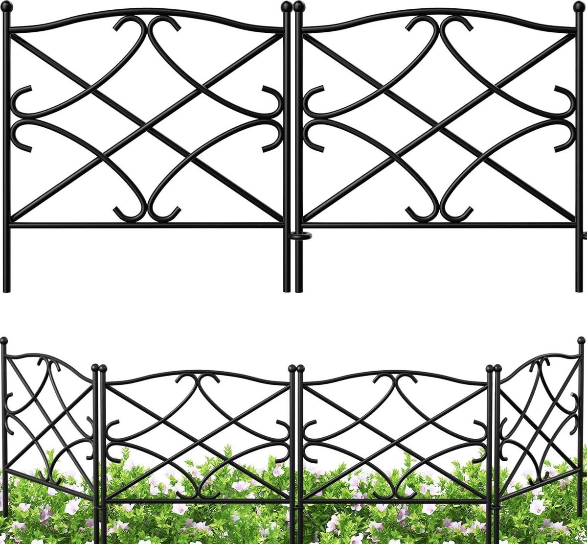 Green Harmony 24in X 10ft tuinhek metaal decoratieve omheining houten draadhek need content in html Green Harmony Tuinhek