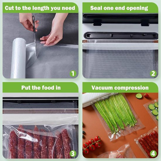 BPA-vrije Vacuümzakken Vacuümzakken Voor Levensmiddelen 150 Stuks - Mix Van 15x25, 20x30 En 28x40 Cm, Voor Vacuüm En Sous-vide Voor Vacuümmachine En Sous-vide