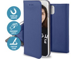 Jaym, Folio hoesje Geschikt voor Samsung Galaxy A32 5G magnetische functie standaard, Blauw