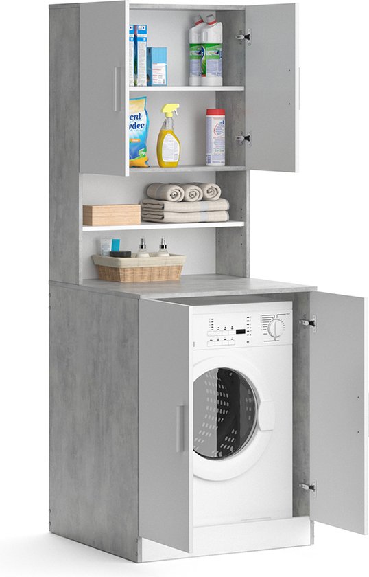 Meuble haut de salle de bain - Armoire salle de bain Gris béton 32x25