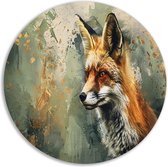 Vos muurdecoratie rond - Dieren wandschaal - Muurdecoratie rond Verfspatten - Modern schilderij - Schilderij - Schilderijen & posters muurcirkel forex 80x80 cm