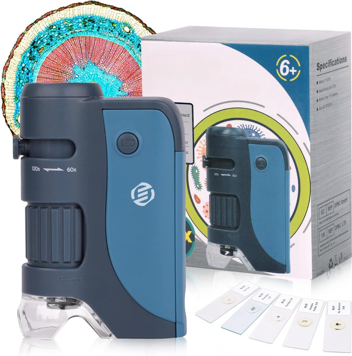 Equivera Miniscope Kinderen Microscoop Voor Kinderen Handmicroscoop Zakmicroscoop Educatief Speelgoed Montessori Speelgoed Fijne Motoriek