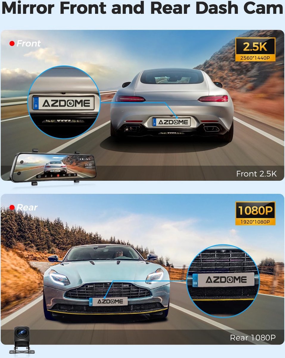 Dual Dashcam - Dashcam Voor en Achter - Auto Camera Dashcam - Dashcam Auto - Dual Dashcam voor Auto – foto 6