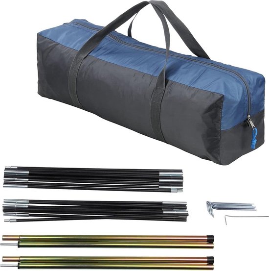 Kampeertent voor 3-4 personen, waterdichte lichtgewicht aluminium paal rugzaktent dubbellaags koepeltent met veranda en steunpaal/led-verlichting voor reizen strand wandelen buiten van Merkloos — afbeelding 3