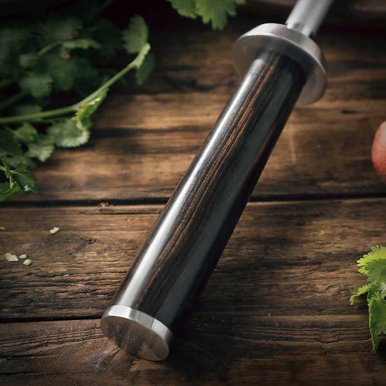 Acier à aiguiser professionnel avec revêtement diamanté | Pour couteaux en acier Damas | Manche en ébène | Série HEZHEN B1Z