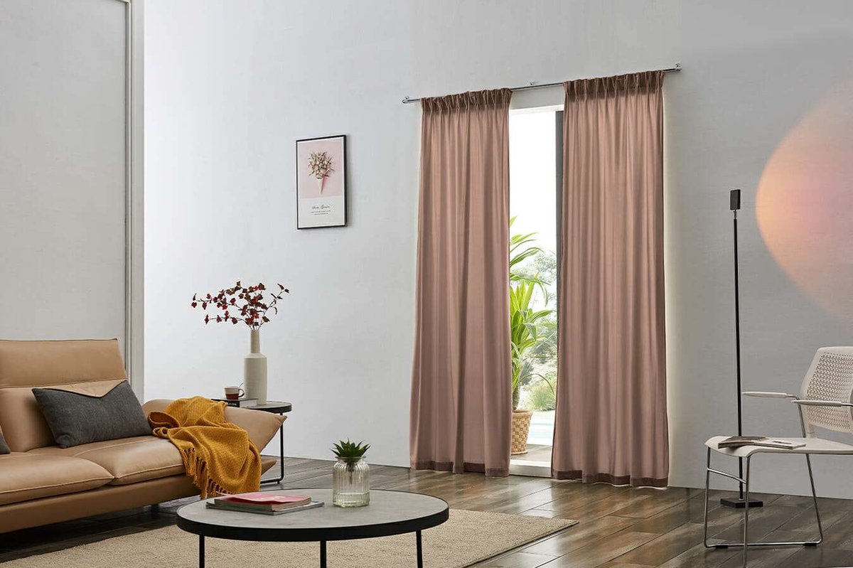 Larson - Velvet Gordijnen - 1.4m x 2.5m - Haken - Roze