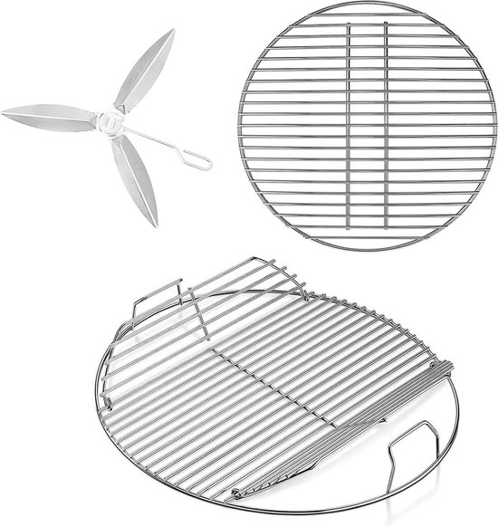 Denmay kookrooster, houtskoolrooster en reinigingssysteemset voor Weber houtskoolgrill, 49,53 cm (8835 7441 7444