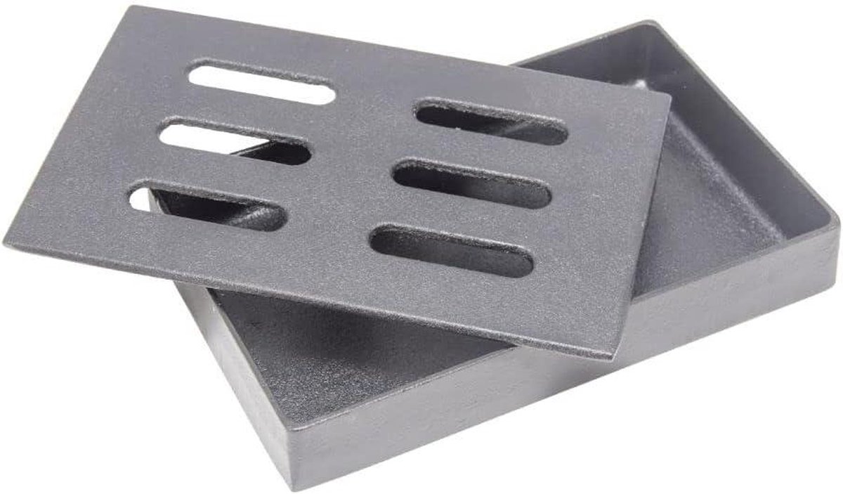 Rookbox van gietijzer - voor Char-Broil 140 551 met deksel Charcoal Basket