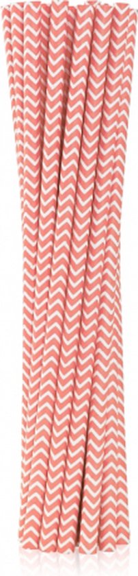 Pailles en papier rose clair à motifs ondulés