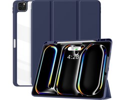 Solidenz Hoes - Geschikt voor iPad Pro 11 inch (M5 2025 / M4 2024) - Case Met Autowake / Autosleep - Hoesje Met Pencil Houder - Donkerblauw