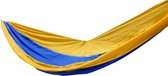 Bol.com Hangmat - Buitenkado - 300cm - parachutestof - blauw/geel - hoes aanbieding