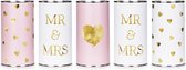 PartyDeco - Blikjes mr & mrs - 5 stuks