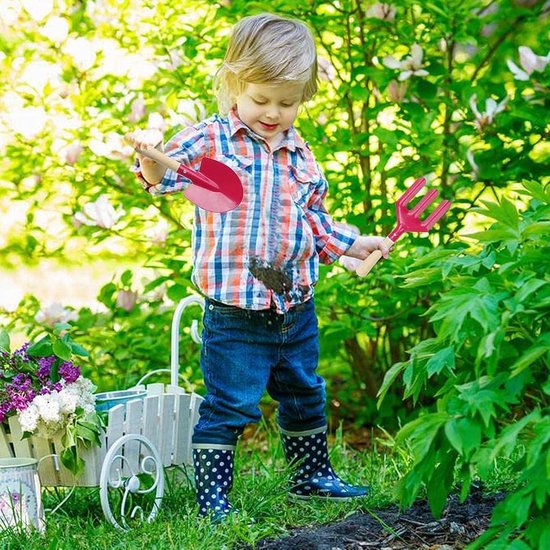 Kinder tuinset - Tuintas tuingereedschap voor kinderen - speelgereedschap met draagtas - sproeier - gieter - hark - schep - spaden - handschoenen - kinderzandbak strand kinder tuinset van Merkloos	 — afbeelding 3