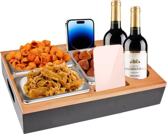 Bankbar Snackbox Wijnhouder voor de Bank - Snackschaal Bankbutler