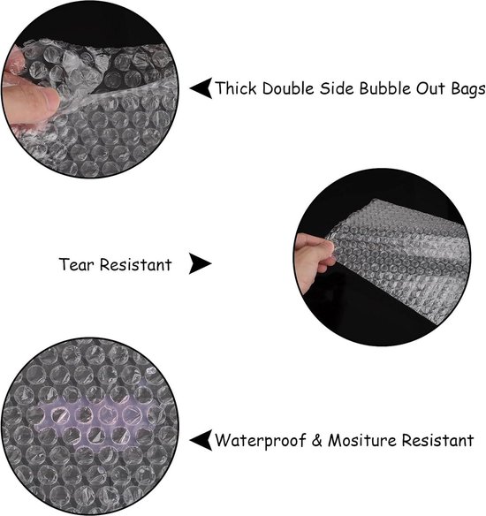 Lot de 100 sacs transparents à bulles pour une expédition sûre, sacs en mousse épaisse et résistante aux chocs pour une protection supplémentaire, sacs à bulles auto-scellants à double paroi